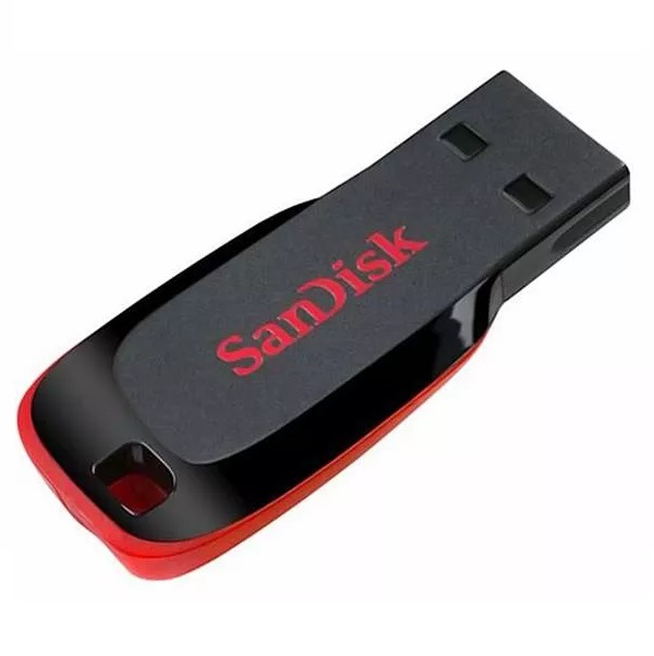 Флешка Sandisk Cruzer blade 64Гб черный и красный